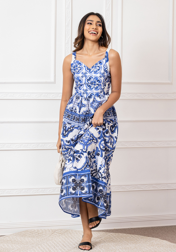 BRYNLEE BOARDER PRINTED BUSTER DRESS